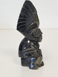 Vintage statuette obsidienne sculptée main Ancienne style Maya Aztec collection