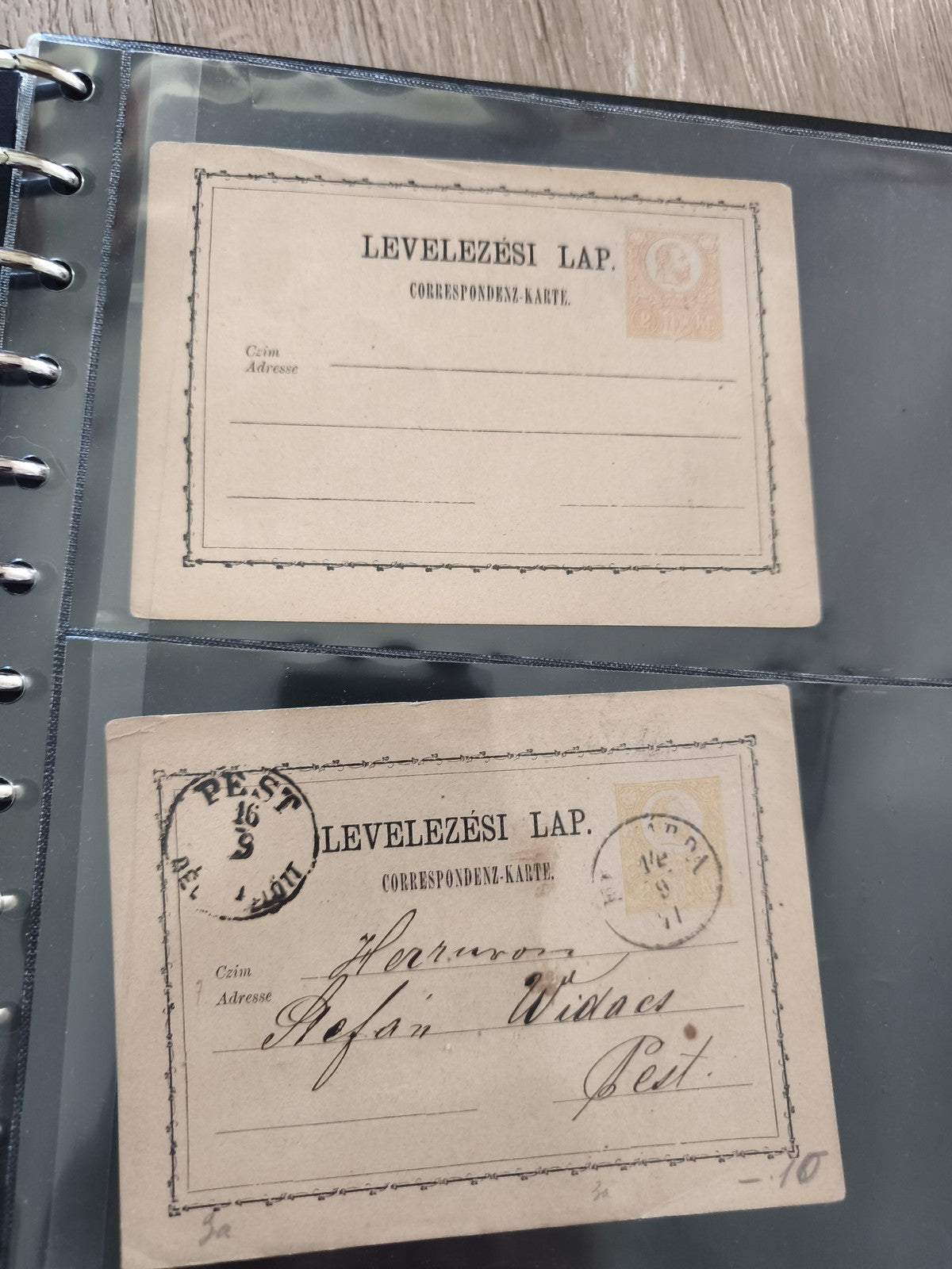 Lot 2 anciennes cartes postales LEVELEZÉSI LAP philatélie timbres oblitérés