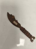 Coupe-papier ancien militaire WW1, lame crantée, patine, déco vintage