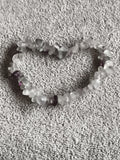 Bracelet pierres naturelles éclats translucides blanc violet, bijou fantaisie