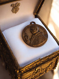 Médaille religieuse vintage Pius XII Pontifex, finition bronze, ancien pendentif