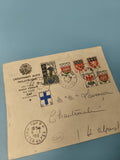 Ancienne enveloppe philatélie 1959 Groupement Alpin Hautes-Alpes timbres blasons