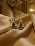 Boucles d’oreilles vintage rétro, finition dorée texturée, lot de 2