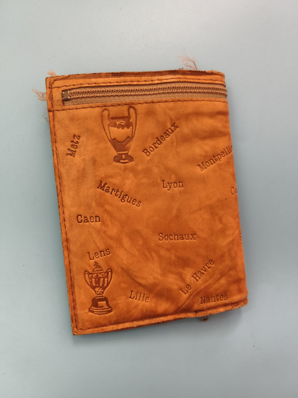 Porte-monnaie vintage en cuir Ancienne, portefeuille rétro collection rare