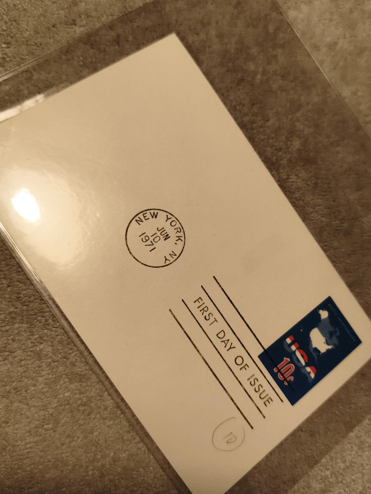 Première enveloppe premier jour USA 1971, timbre 10c, New York, philatélie (Ref