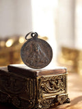 Médaille religieuse catholique vintage métal ancien, Vierge, pendentif ancien