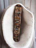 Bracelet manchette vintage rétro effet python strass boutons bijou fantaisie anc