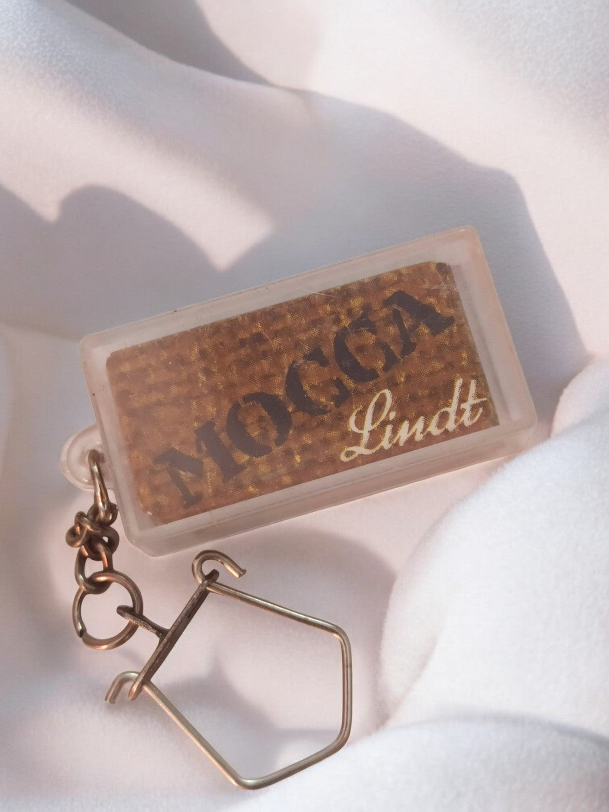 Porte-clés publicitaire ancien Lindt Mokka vintage rétro accessoire rare