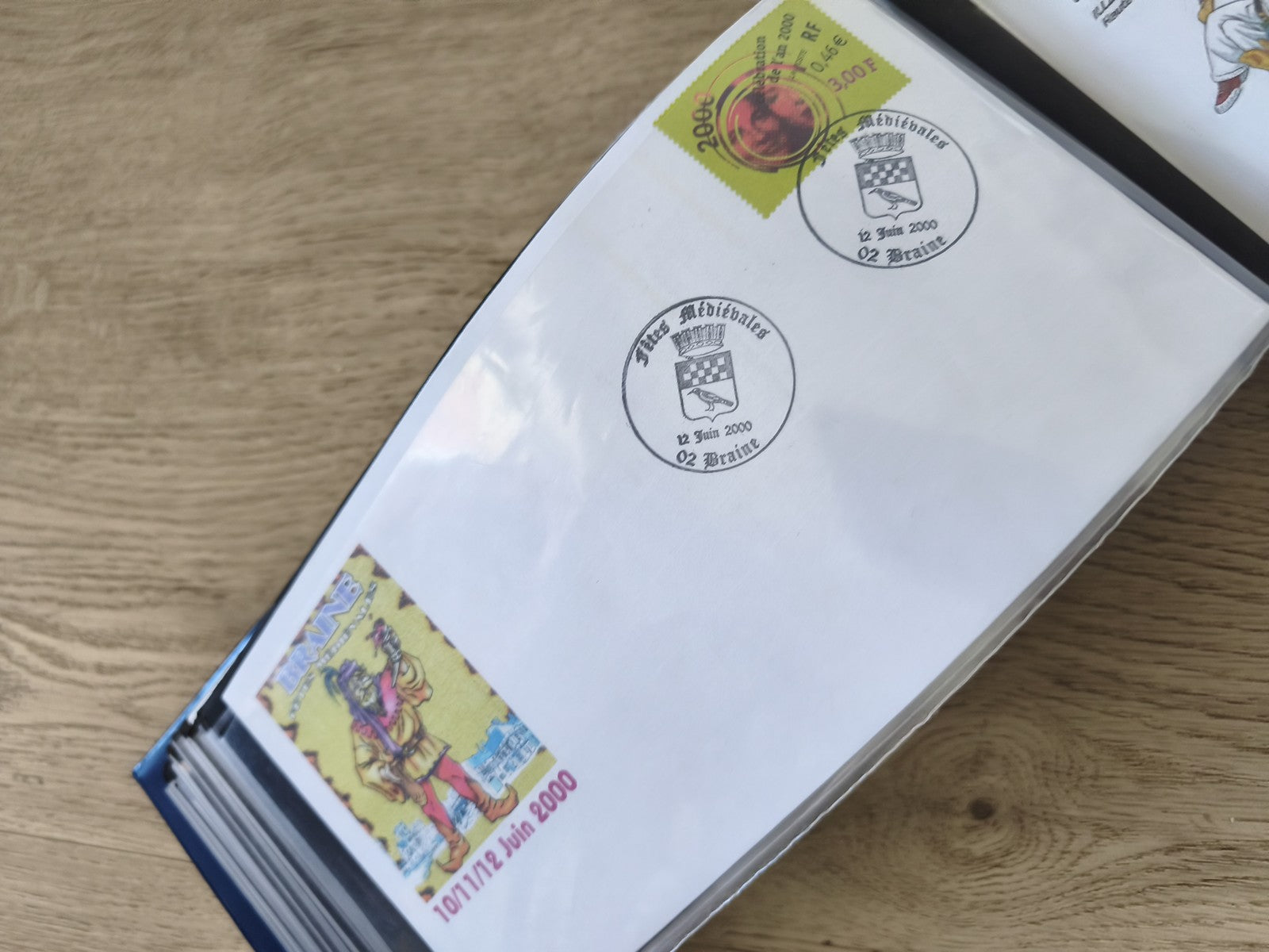Enveloppe affranchie France philatélie, oblitération 2000, illustration médiéval
