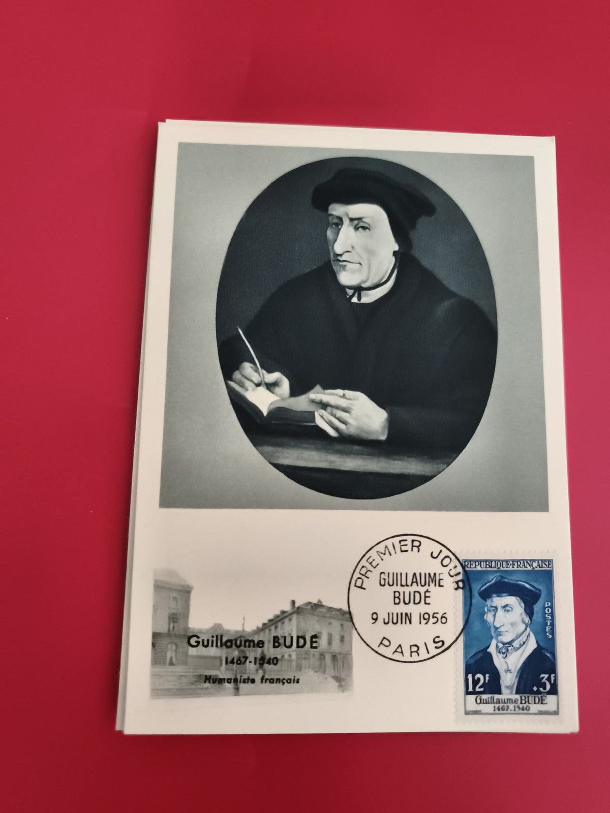 Carte Premier Jour Guillaume Budé 1956 Paris, philatélie, illustration érudit