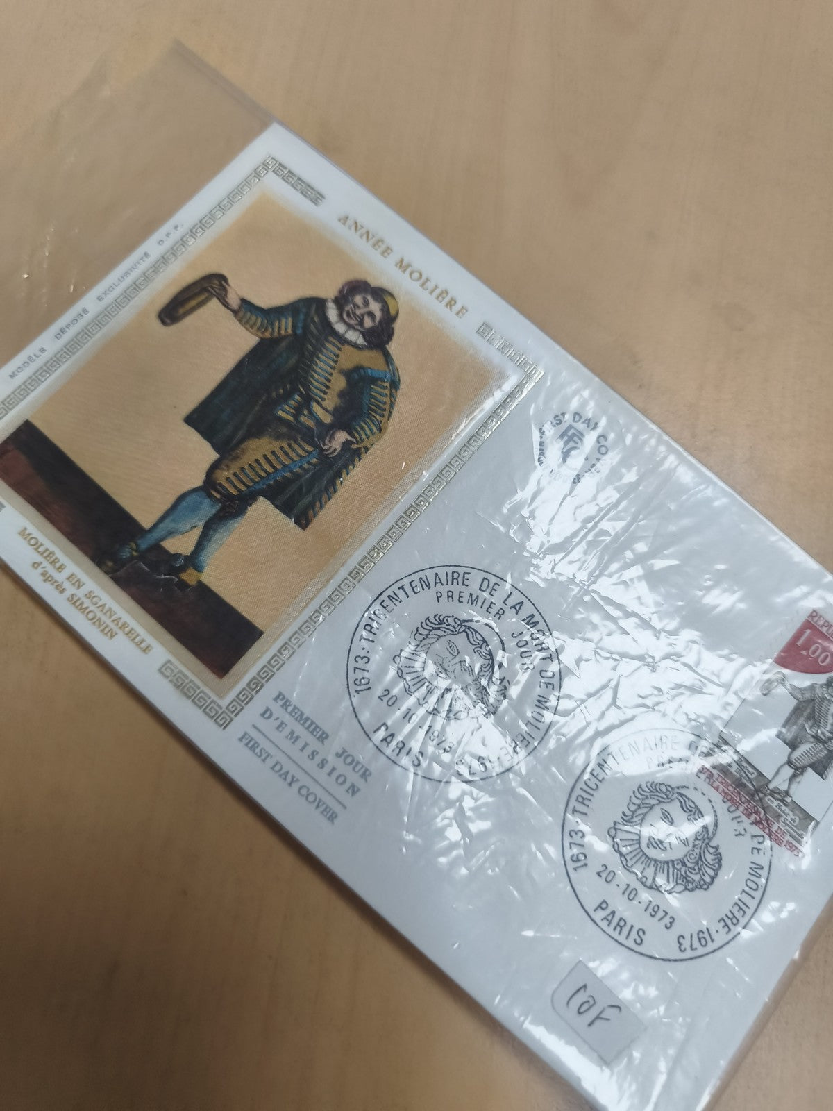 Enveloppe premier jour Molière 1973 cachet Paris philatélie FDC