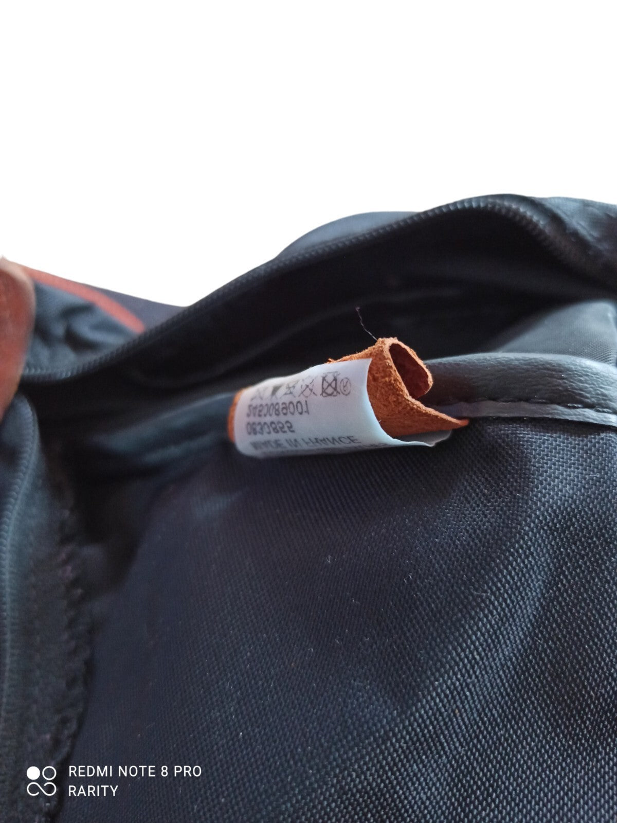 Sac à main Longchamp Paris noir toile et cuir, Made in France, anse marron