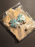 Paire boucles d’oreilles vintage papillon bleu perles deadstock fantaisie