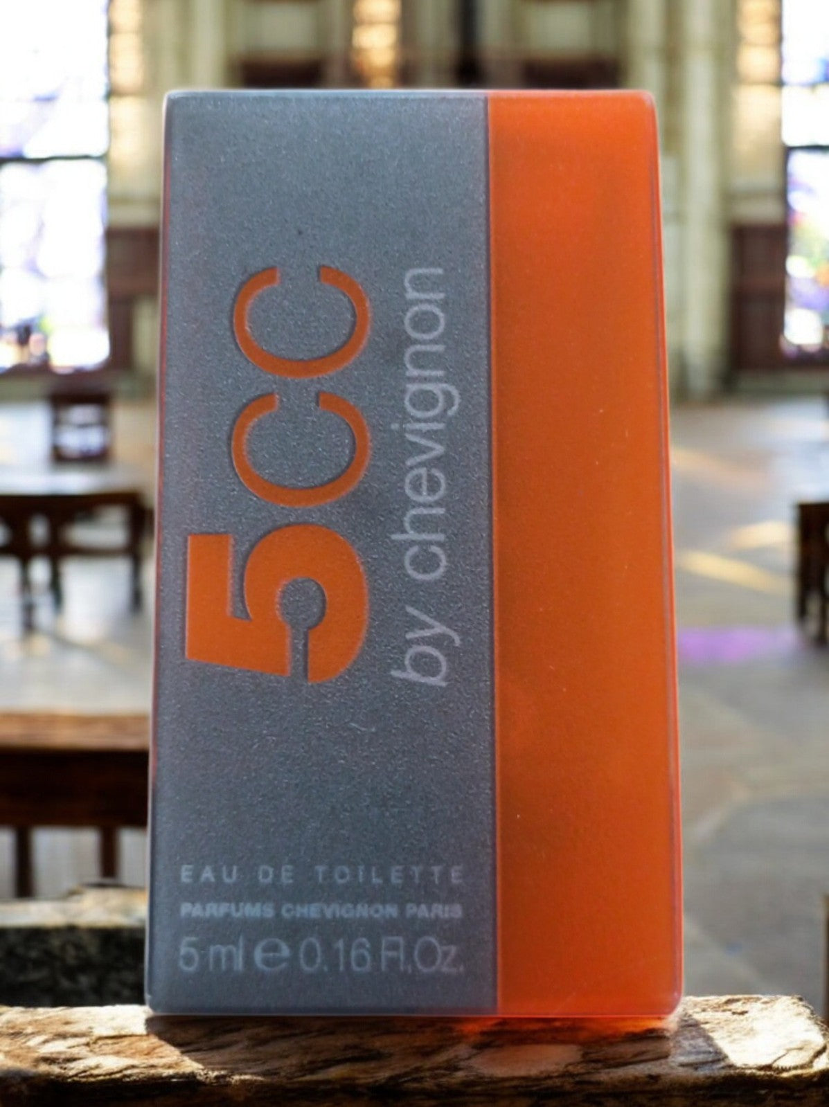 Miniature parfum Chevignon 5CC eau de toilette 5ml boîte rétro orange grise