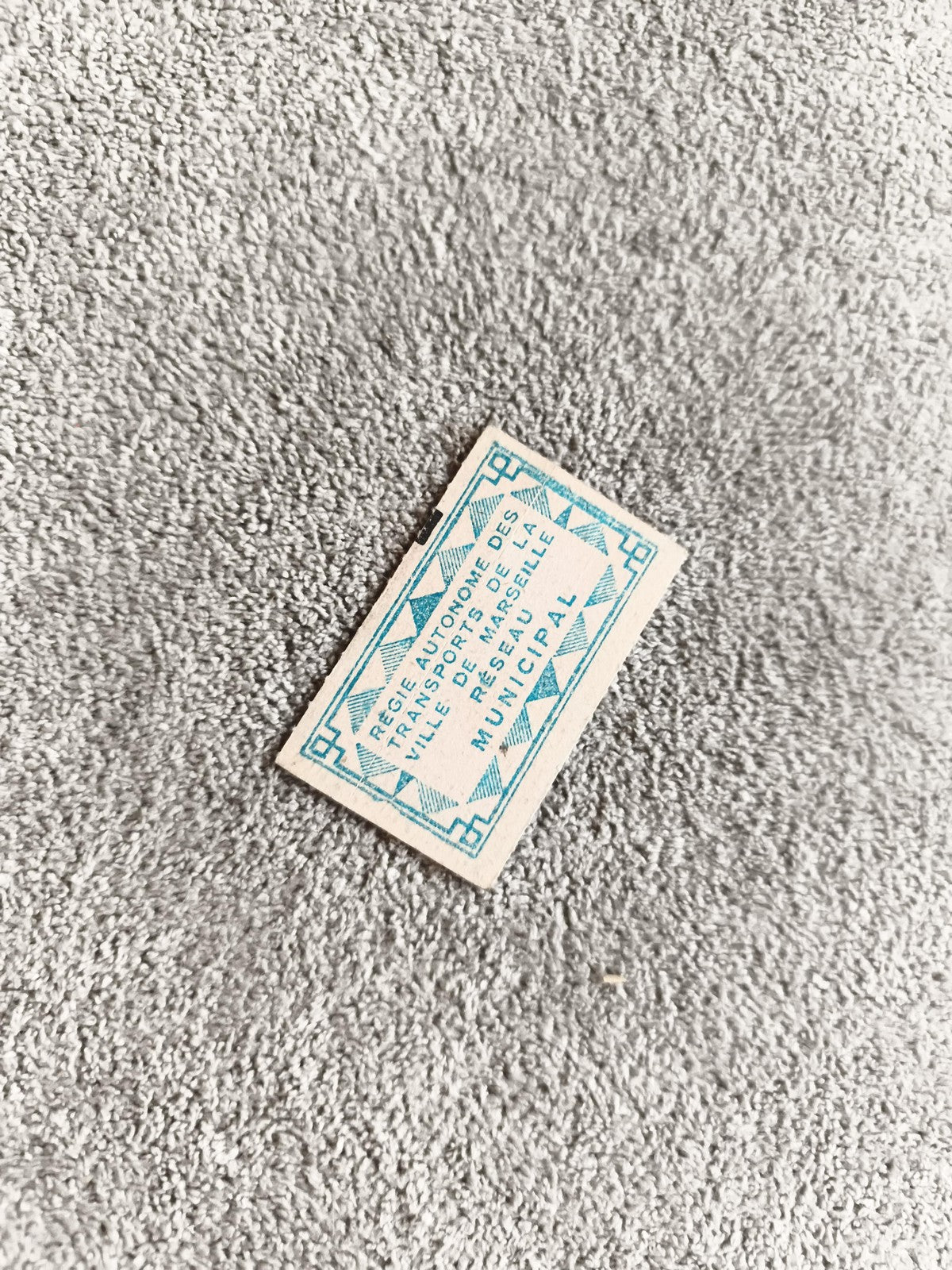 Ticket ancien tram Marseille Régie Autonome vintage transport urbain