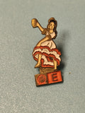 Vintage pin's Shell danseuse, émaillé, collection essence publicitaire rare