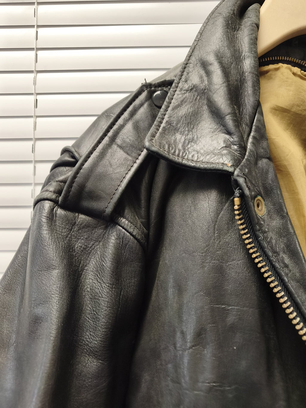 Vintage blouson homme cuir XL style perfecto ancien veste rétro motard
