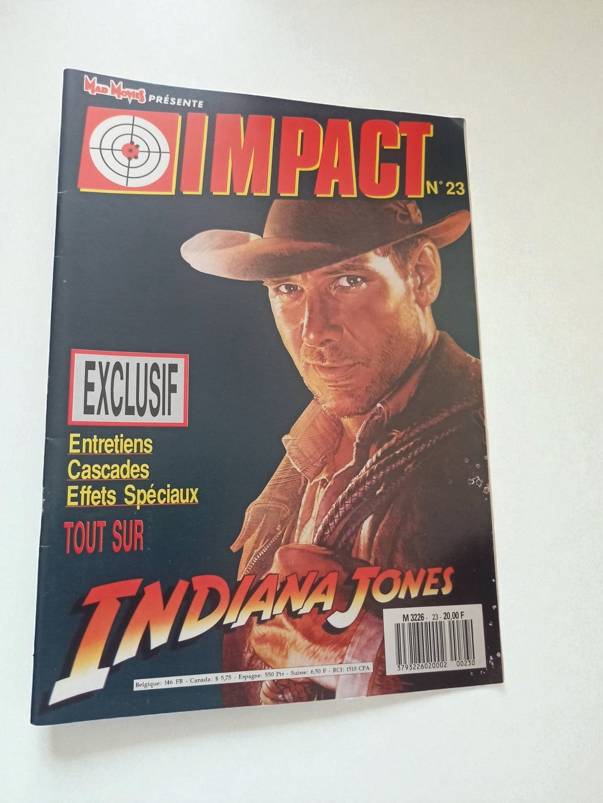 Magazine cinéma Impact n°23 Indiana Jones vintage rétro Mad Movies