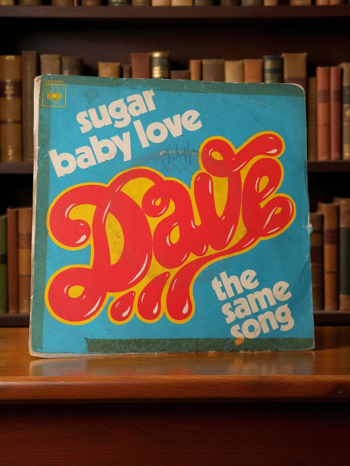 Vinyle 45 tours Dave Sugar Baby Love ancien rétro, pochette bleue vintage