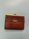 Porte-monnaie vintage en cuir Ancienne, portefeuille rétro collection ancien