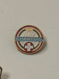 Pin's ancien rétro Charitas ? badge vintage de collection pour amateurs d?objets