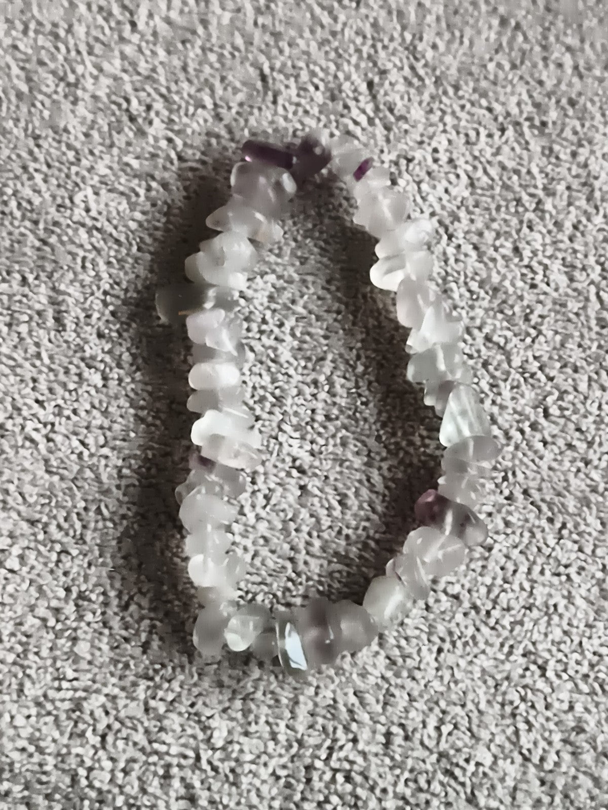 Bracelet pierres naturelles éclats translucides élastique quartz fantaisie