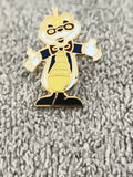 Pin's vintage mascotte abeille costume bleu jaune badge émaillé (Ref 7)