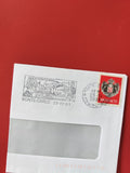 Enveloppe philatélie Monaco timbre rouge blason cachet Monte-Carlo fenêtre