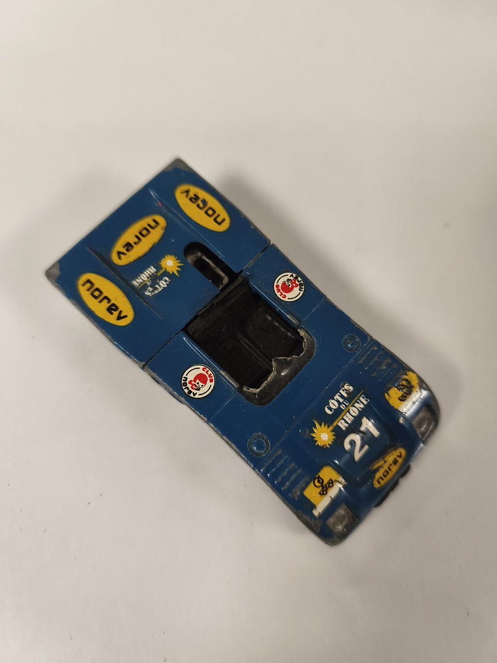 NOREV Jet car 834 CHEVRON miniature bleue n°21 décor Côtes du Rhône
