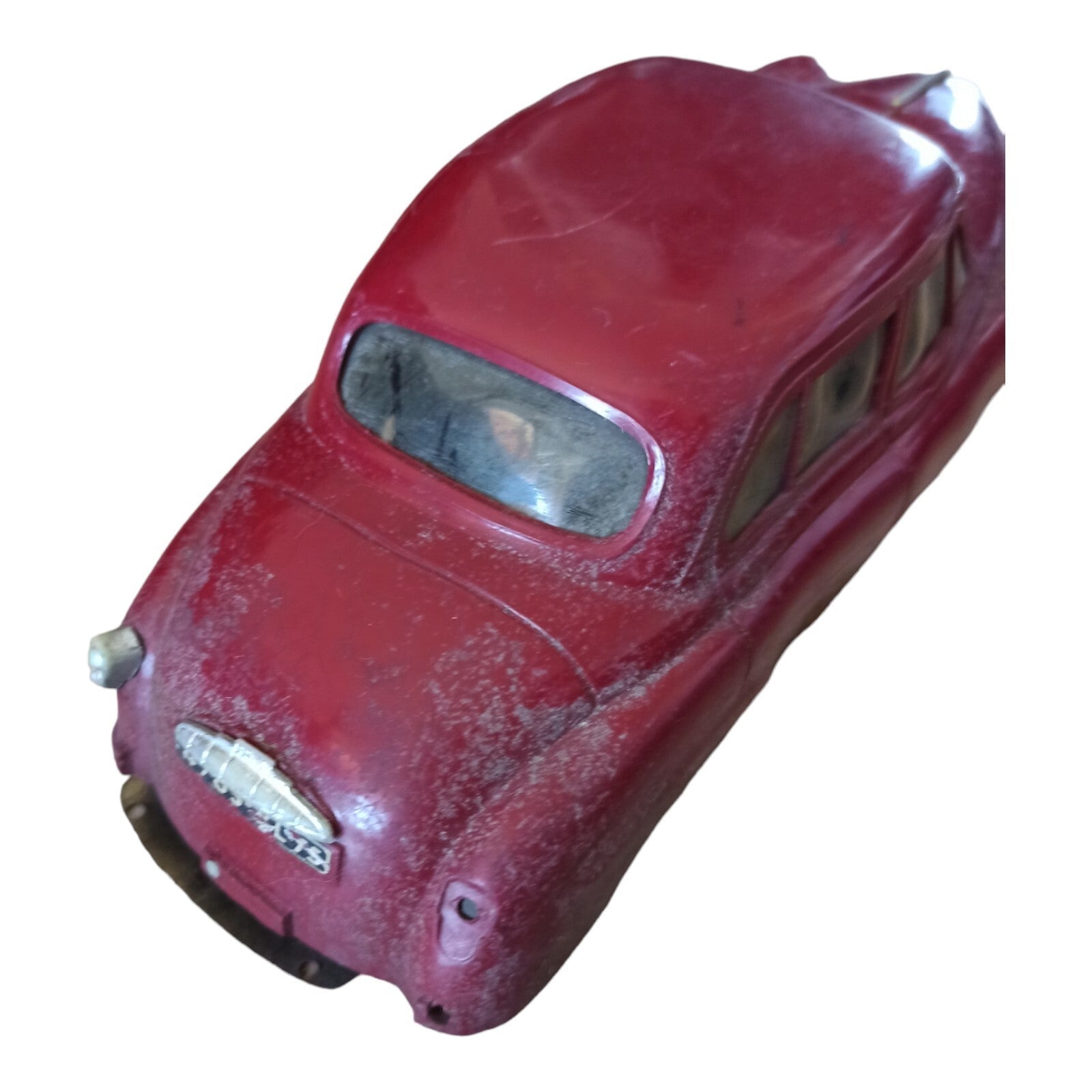 Voiture jouet ancienne Gégé Simca 9 mécanique rouge vintage années 50