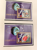 Timbres République du Tchad sports JO Sapporo 1972 oblitérés, hockey, bobsleigh