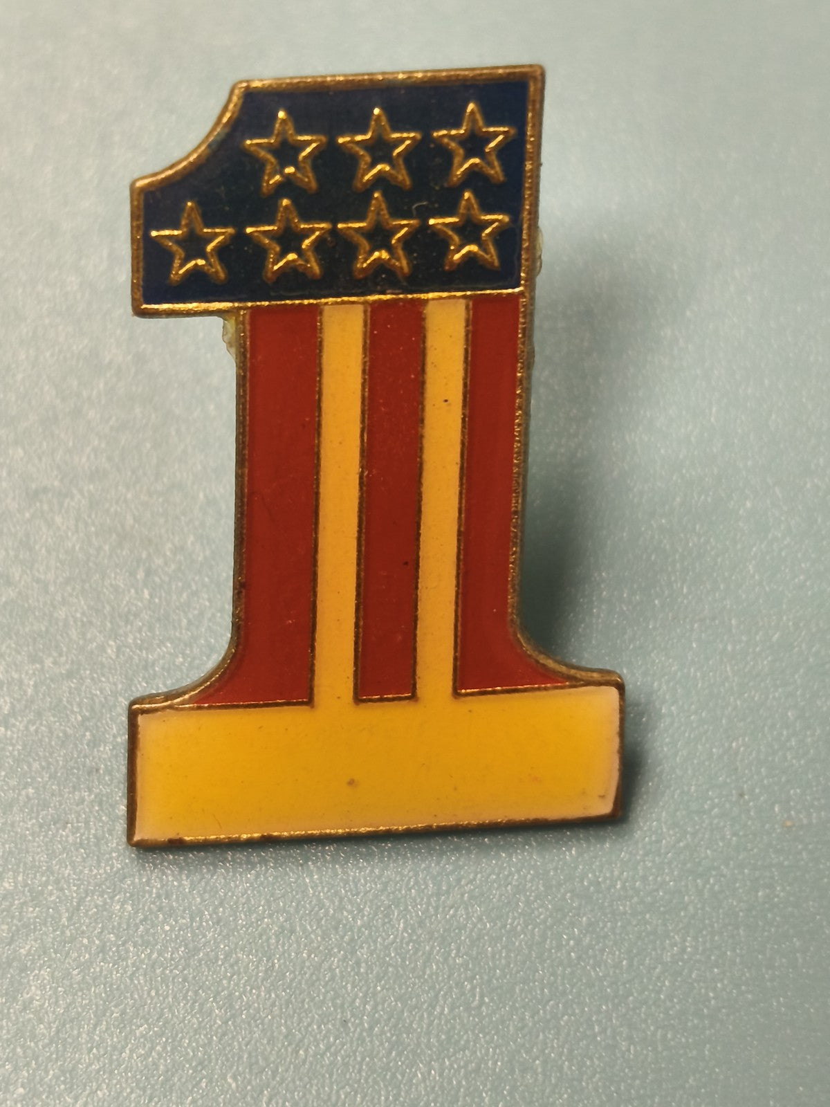 Vintage pin's USA numéro 1, émaillé drapeau américain, collection (Ref 19)
