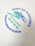 Vintage autocollant ancien port de plaisance rétro, publicité nautisme collectio