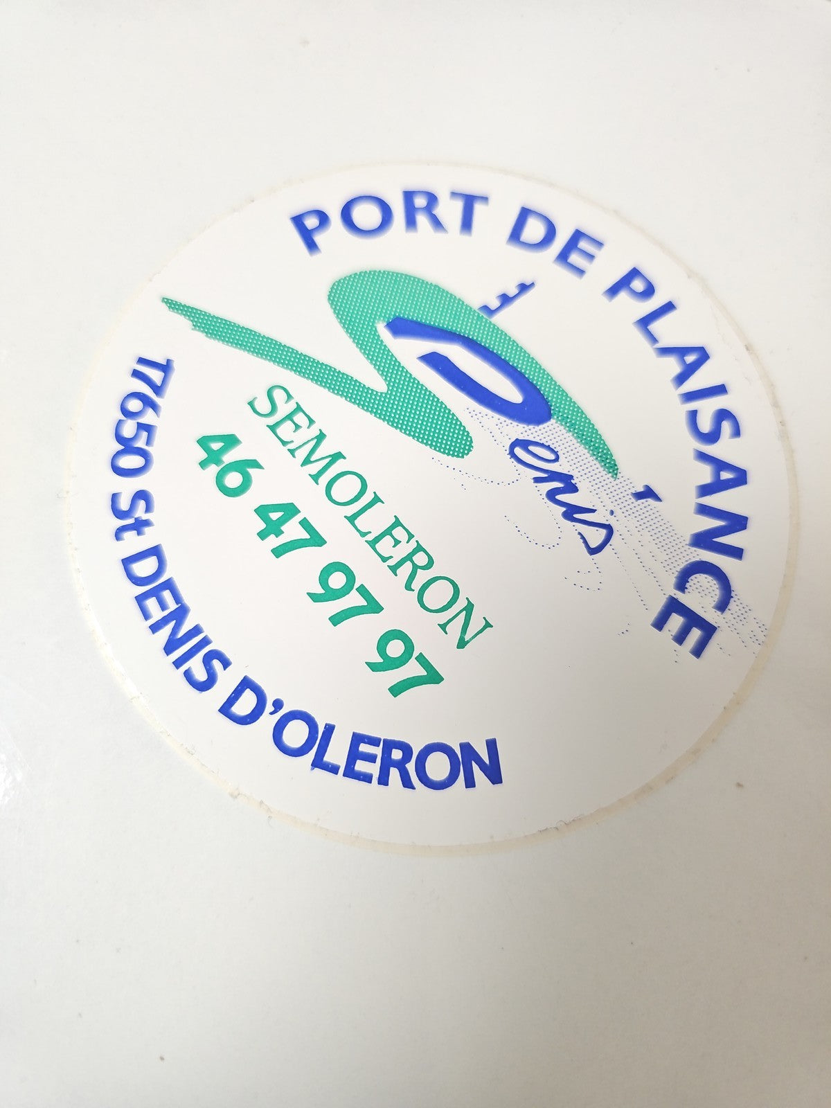 Vintage autocollant ancien port de plaisance rétro, publicité nautisme collectio