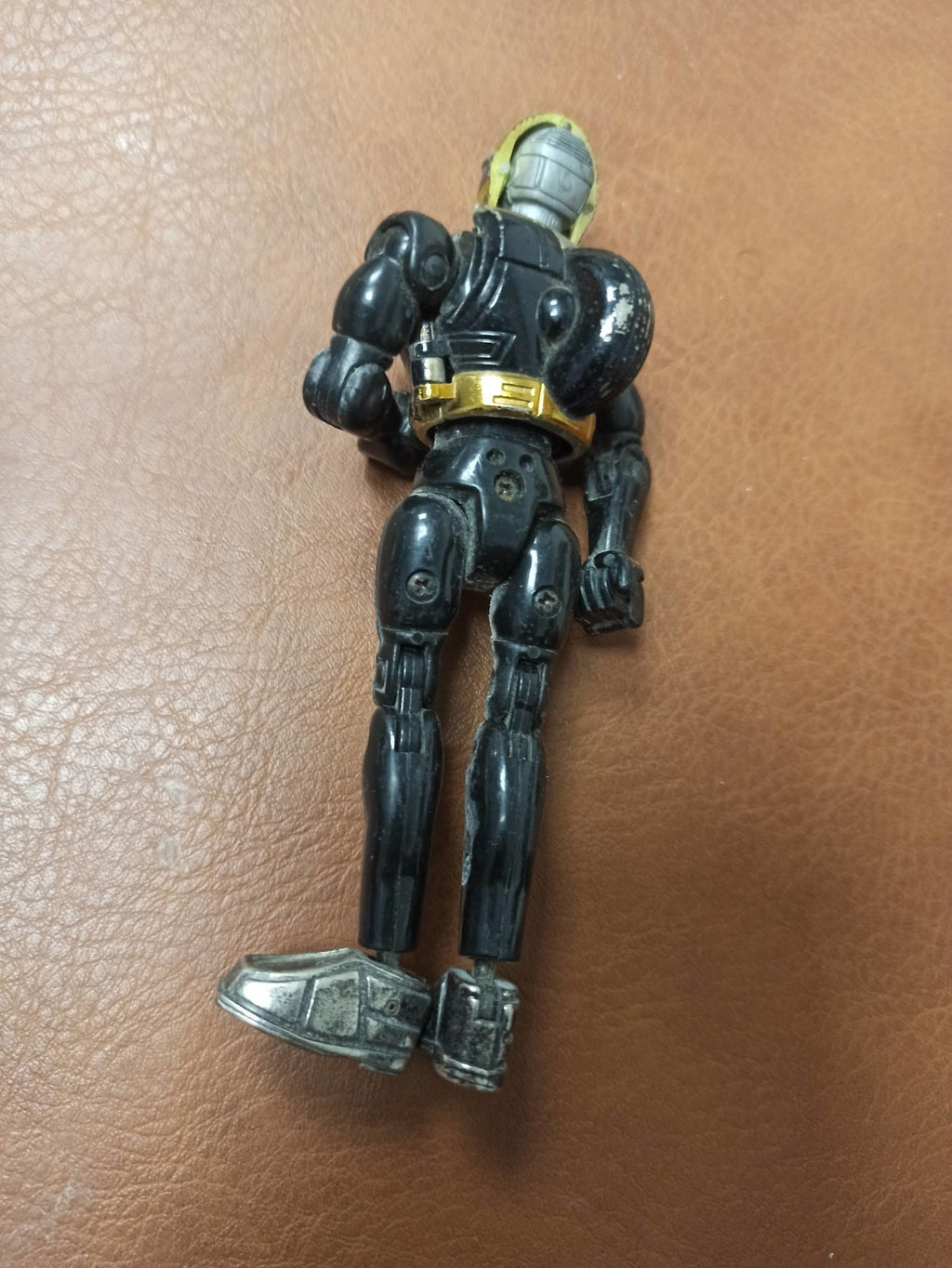 Figurine robot Winspector vintage rétro, jouet ancien noir doré rare
