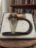 Briquet de table vintage Capri, design rétro, métal doré et verre, ancien