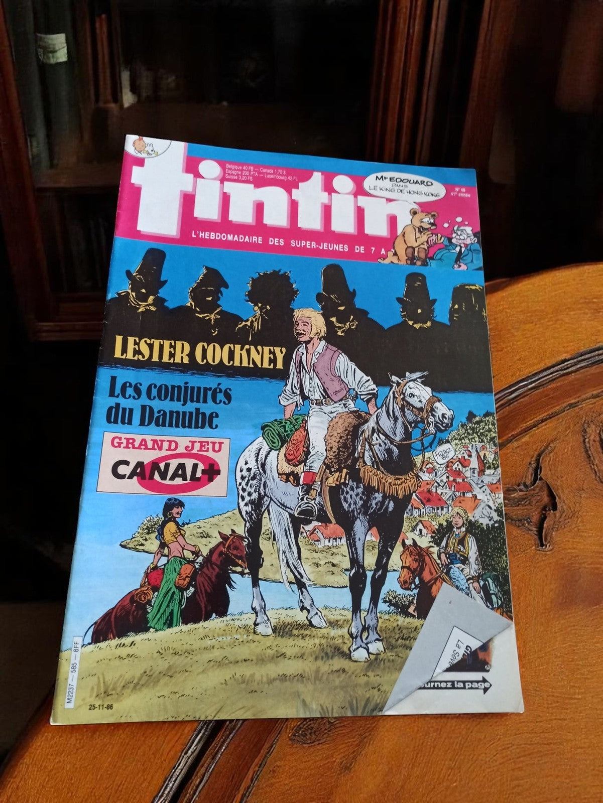 Magazine Tintin 1986 Lester Cockney Canal+ Vintage BD hebdomadaire rare