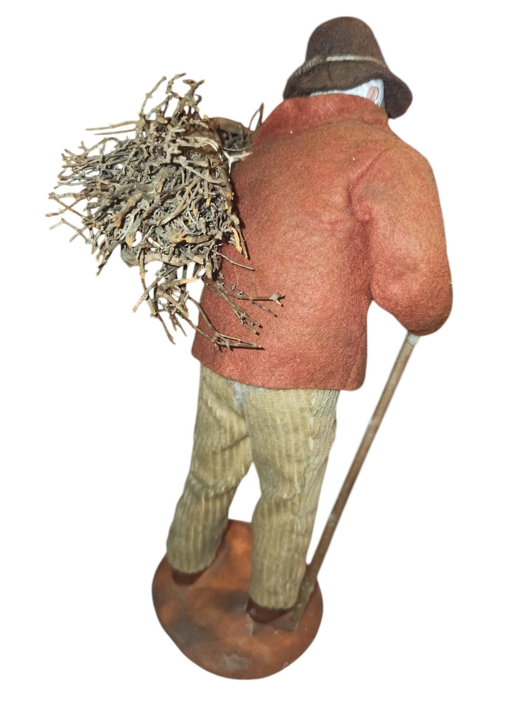 Santon Provence 25cm signé Scaturro figurine argile paysan chapeau lavande