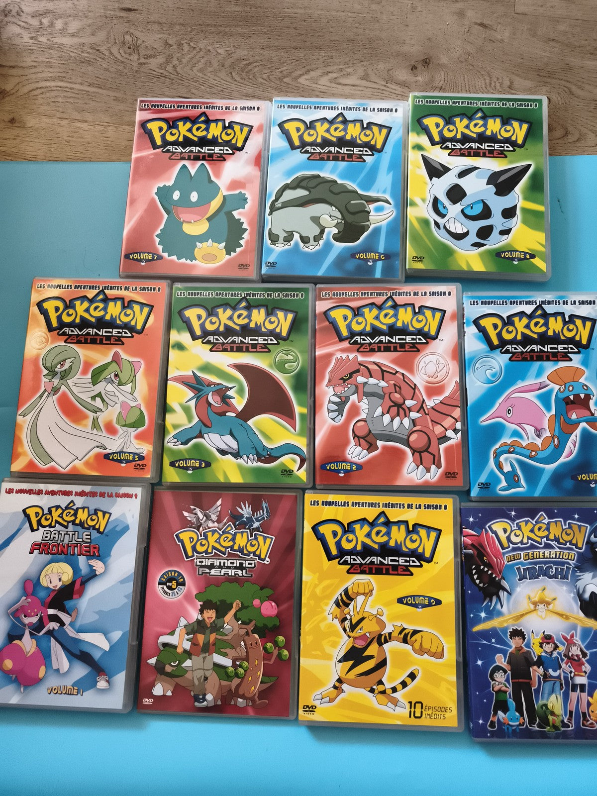 Lot 10 DVD Pokémon Advanced Battle Diamond Pearl Battle Frontier animé