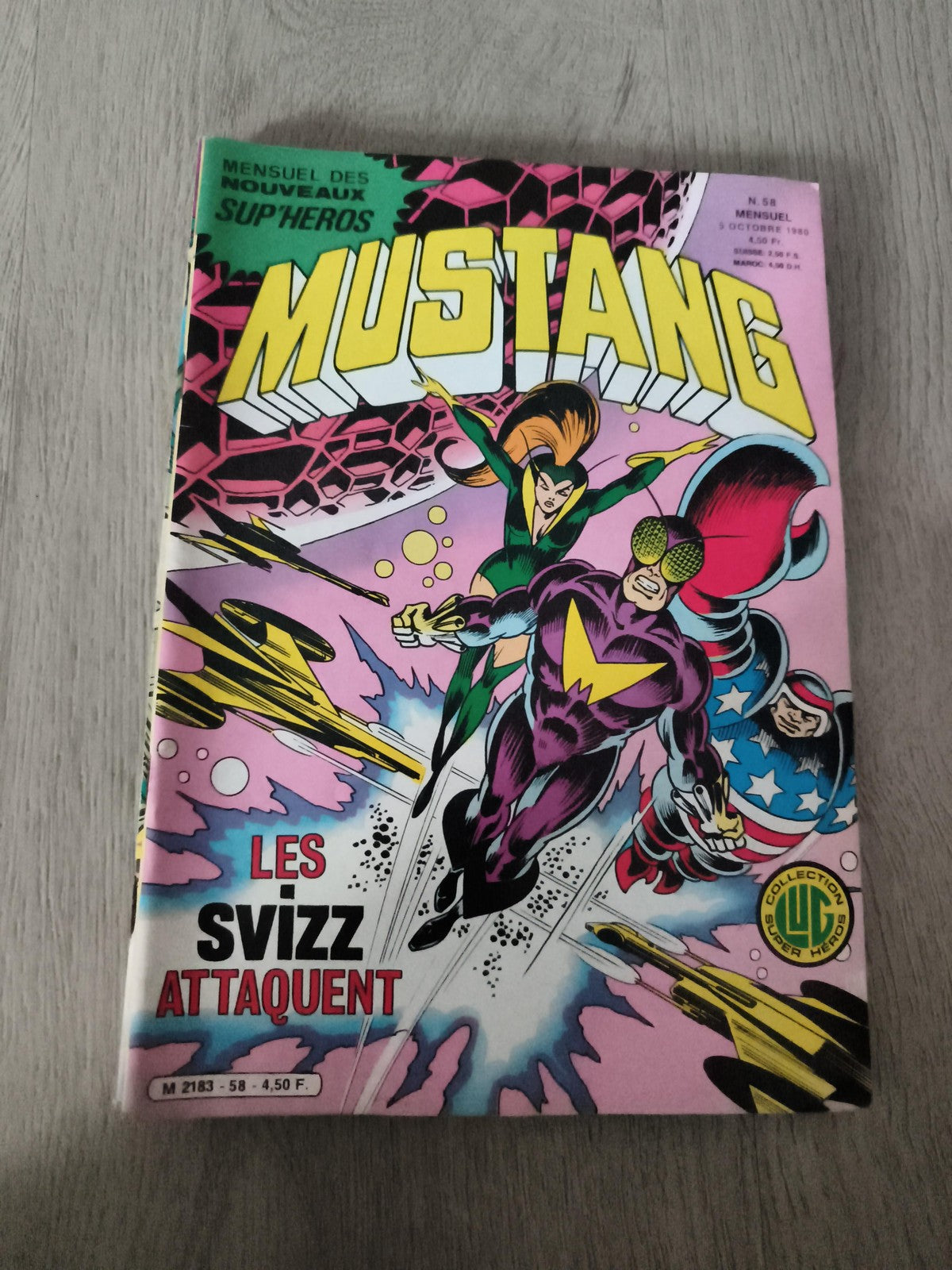 Comic Mustang n°58 octobre 1986 ancien super-héros LUG vintage Marvel