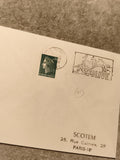 Lettre affranchie Marianne 0,30F SCOTEM Paris cachet 1970 philatélie (Ref 27)