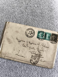 Lettre ancienne oblitérée Bordeaux timbres verts 20c Semeuse philatélie France
