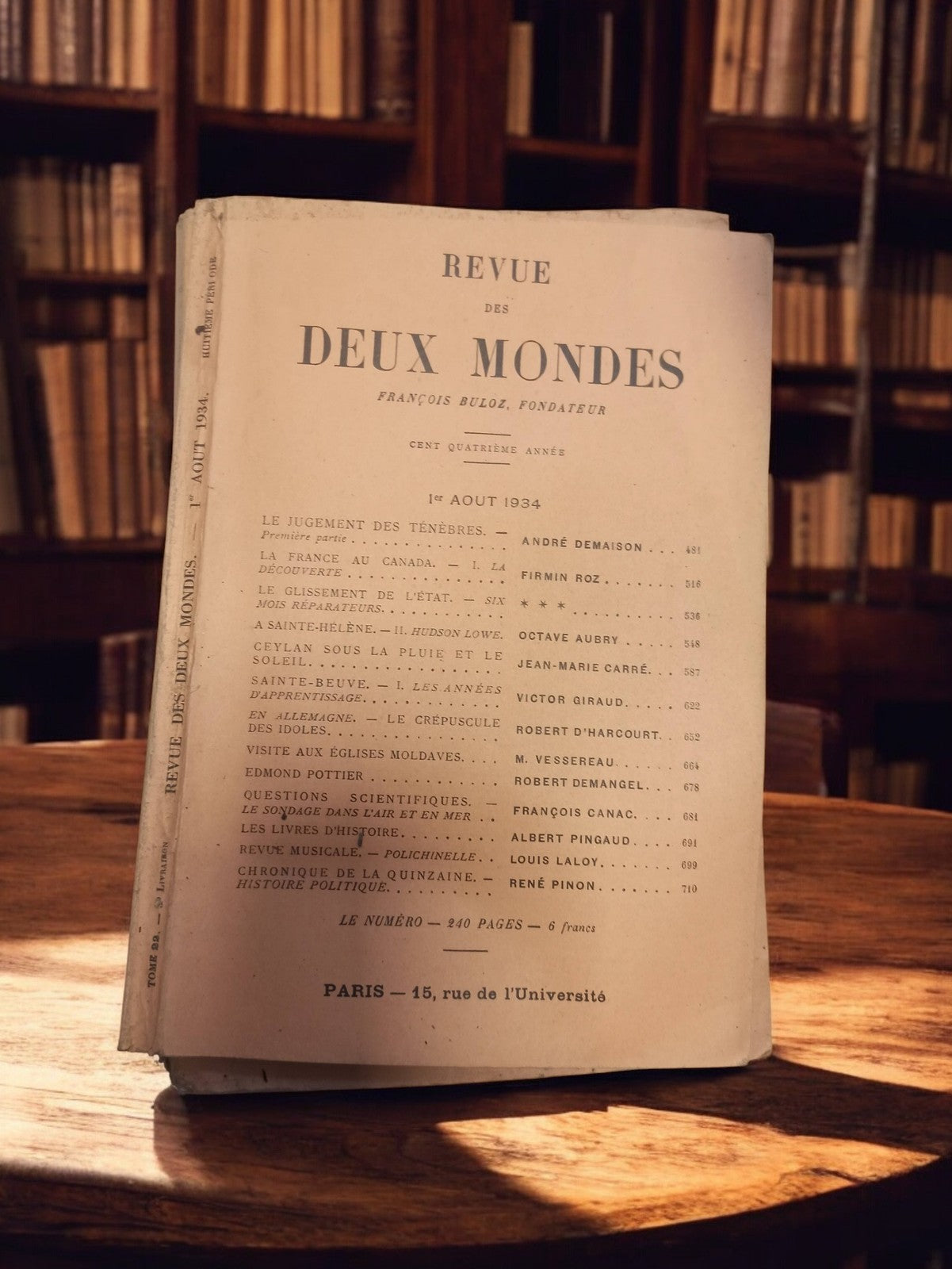 Revue des Deux Mondes 1er août 1934 vintage périodique ancien livre années 30