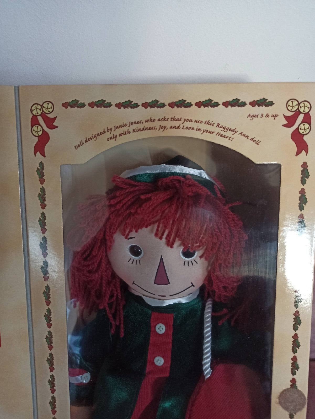 Poupée Raggedy Ann Applause Holiday Keepsake avec certificat édition spéciale
