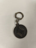 Ancien porte-clés vintage logo losange noir métal collection automobile rétro