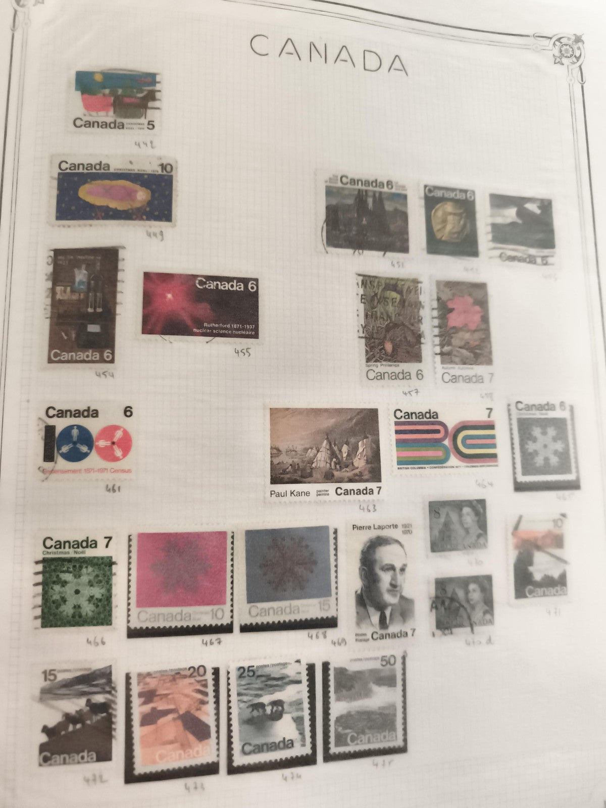 Timbres anciens Canada lot vintage oblitérés philatélie années 70/80