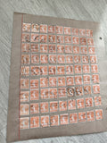 Gros lot timbres anciens Marianne 25c orange oblitérés planche philatélie étude