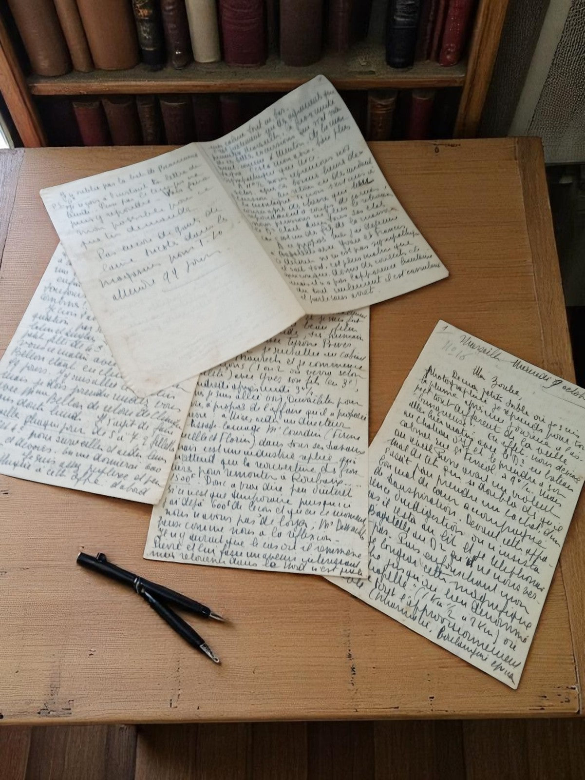 Lettre manuscrite 1939-1945 encre bleue, correspondance Seconde Guerre
