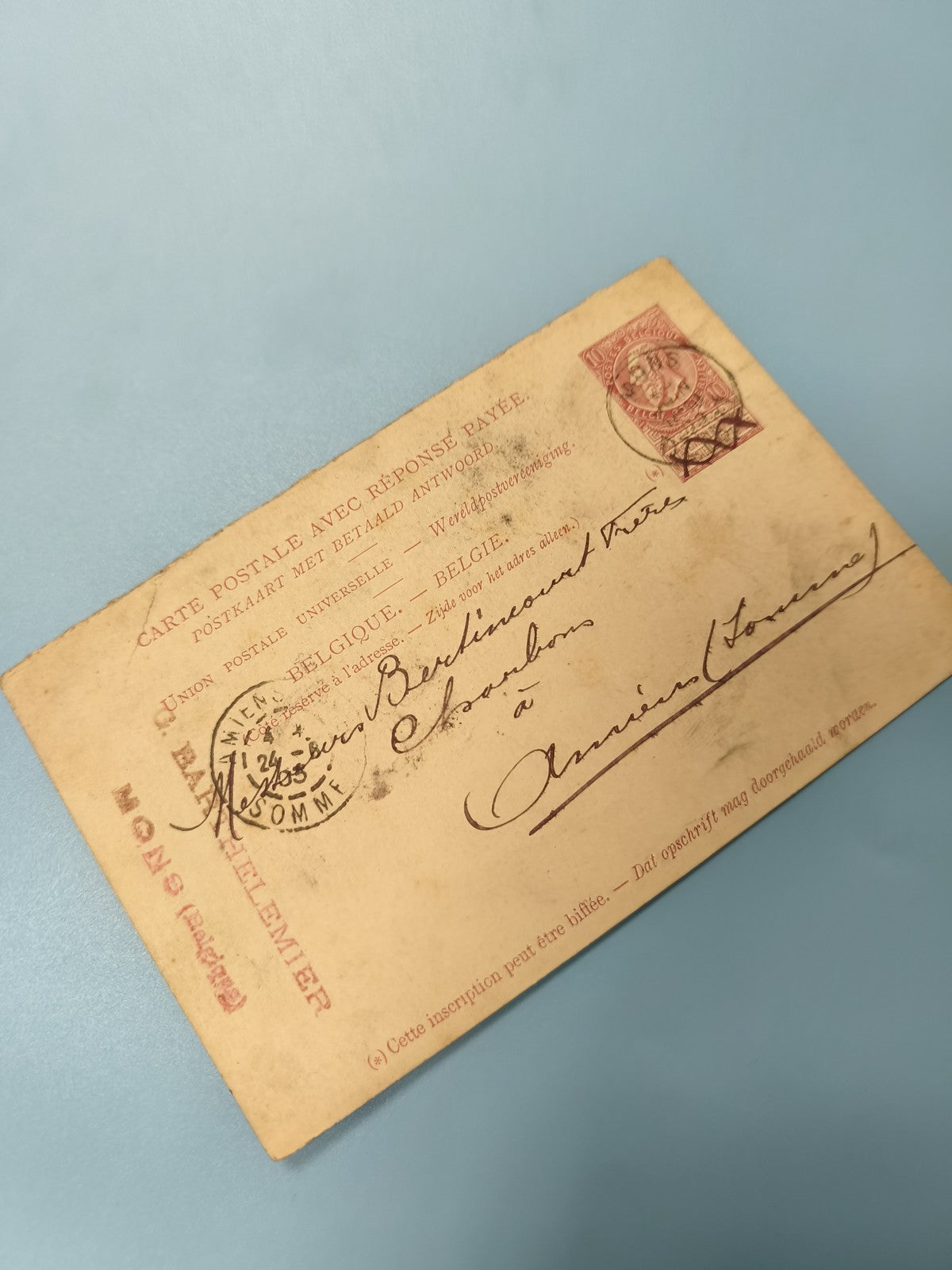 Carte postale ancienne XIXe France timbre oblitéré philatélie collection