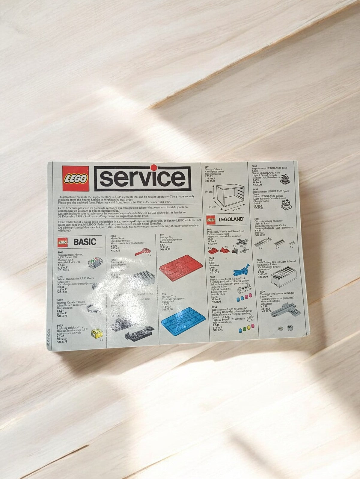 Livret LEGO Service vintage années 80, brochure originale pièces BASIC